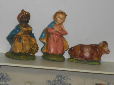3 Vtg. Christmas Italian Made Nativity Scene Figurines
