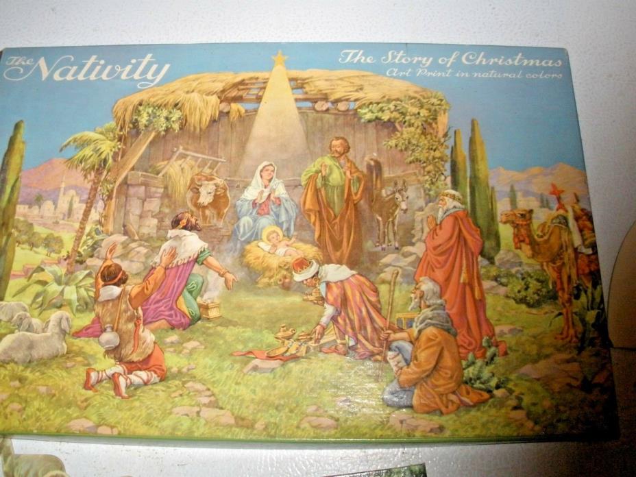 Vintage The Nativity Story of Christmas Art Pint Set Reproducta Co