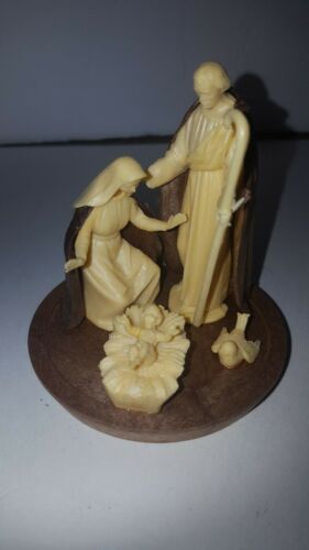 Vtg Mid Century Hard Plastic Nativity Made in Italy Mary Joseph & Christ Child