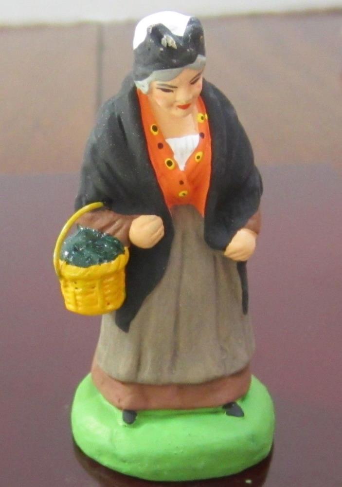 New Carbonel French Nativity santon #2 old woman from Arles with basket
