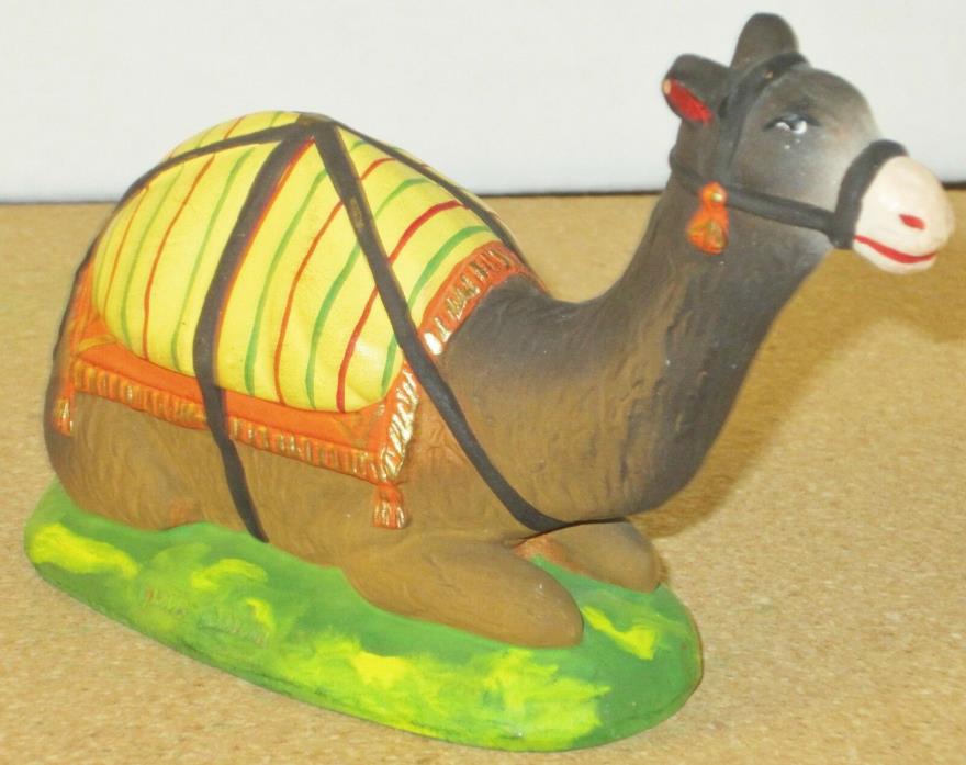 #5 Carbonel French Nativity santon camel lying down with packs - discontinued