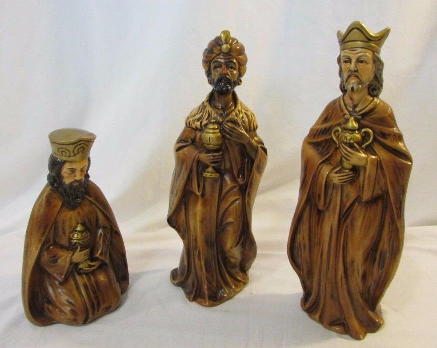 3 Wise Men Christmas Nativity Molded Figurines Large 13