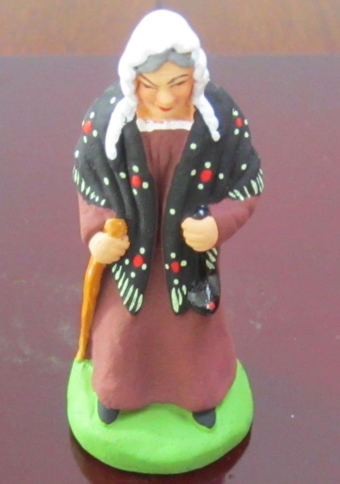 New Carbonel French Nativity santon #2 woman with calen (lamp)