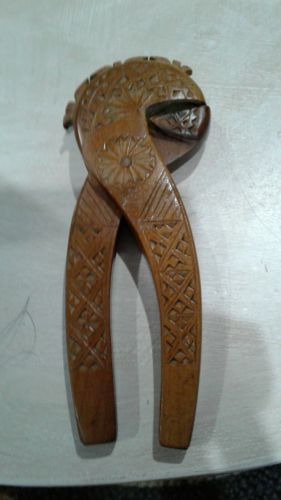 Vintage Yugoslavian Hand Carved Wood Nutcracker Folk Art Ornate