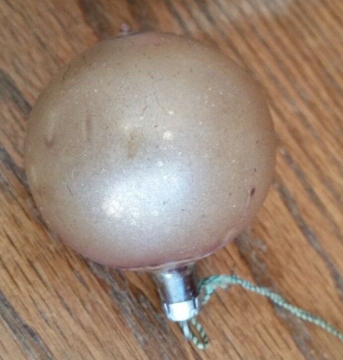 Vintage Unsilvered Hand Blown Glass Ball Ornament-Golden Brown-Germany