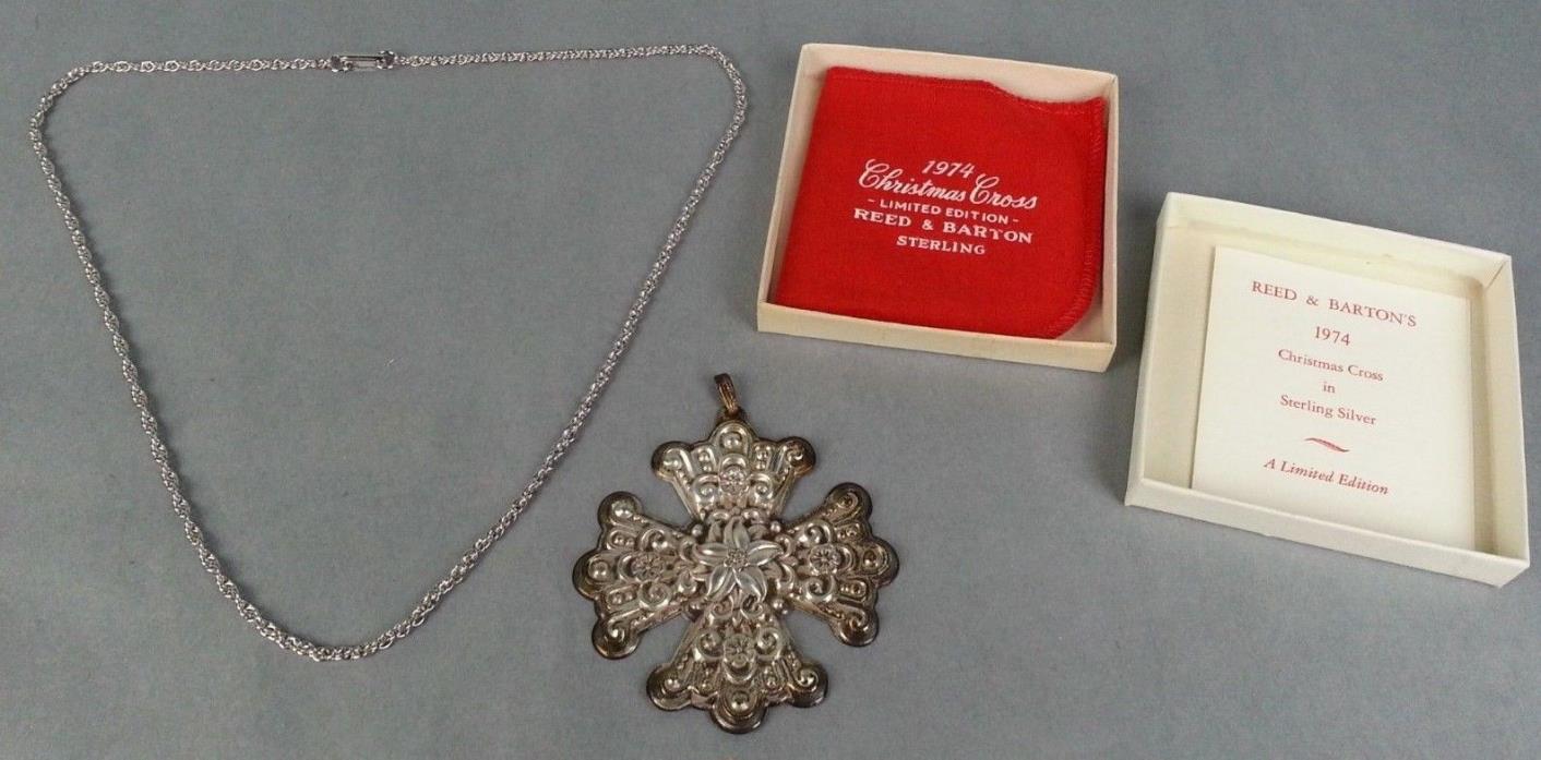 REED & BARTON STERLING SILVER 1974 CHRISTMAS CROSS ORNAMENT
