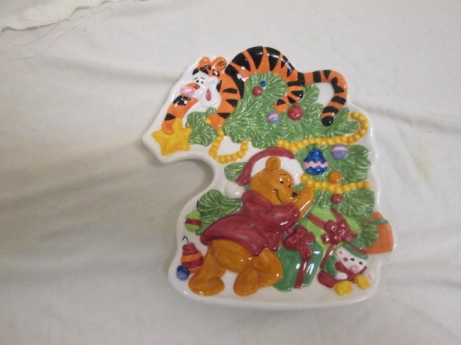 Disney Christmas Plate with Several of His Characters Embedded