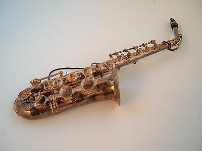 Saxophone Vintage Silver plated ? Musical Christmas Tree Ornament,