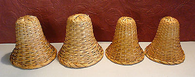 Vintage Lot Woven Straw Bells Christmas Easter Wedding Crafts 2 Sizes