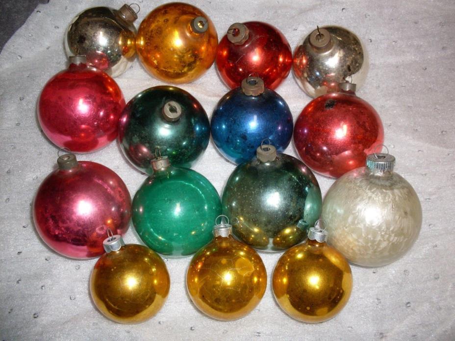Vintage Christmas Ball Group SALE!  15 colors and sizes of 1950's mercury glass