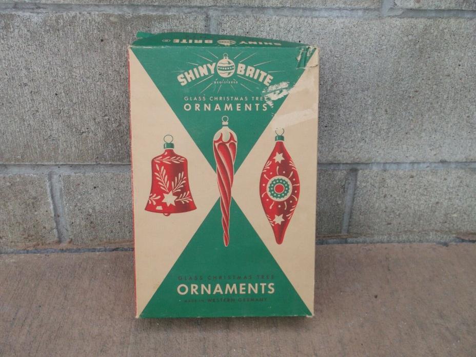Vintage LARGE Shiny Brite Western Germany Empty Christmas Ornament Box VERY RARE