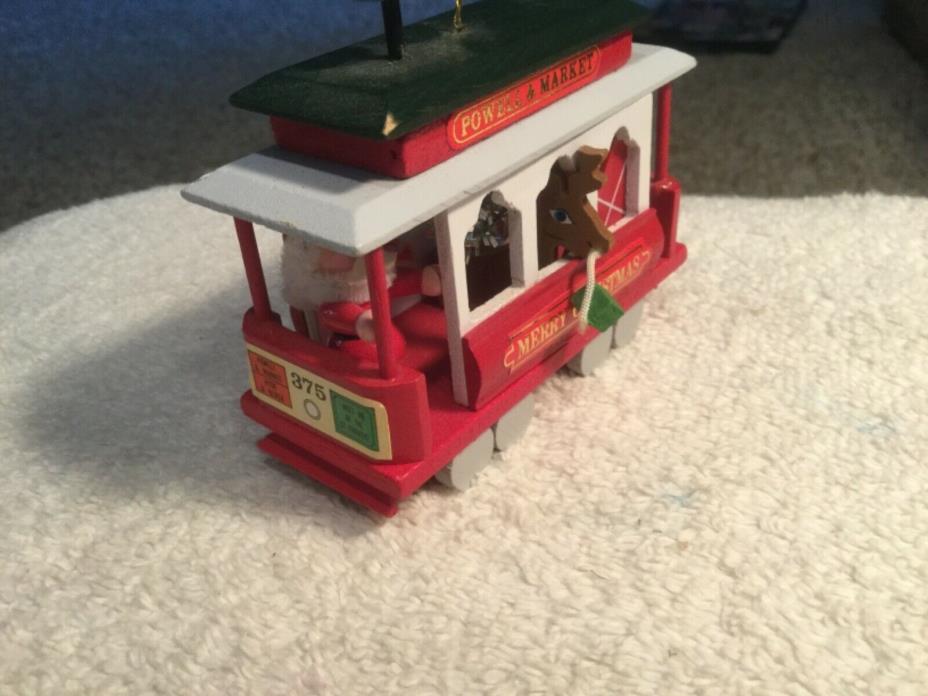 Powell & Market Wooden Christmas Caboose Train Ornament