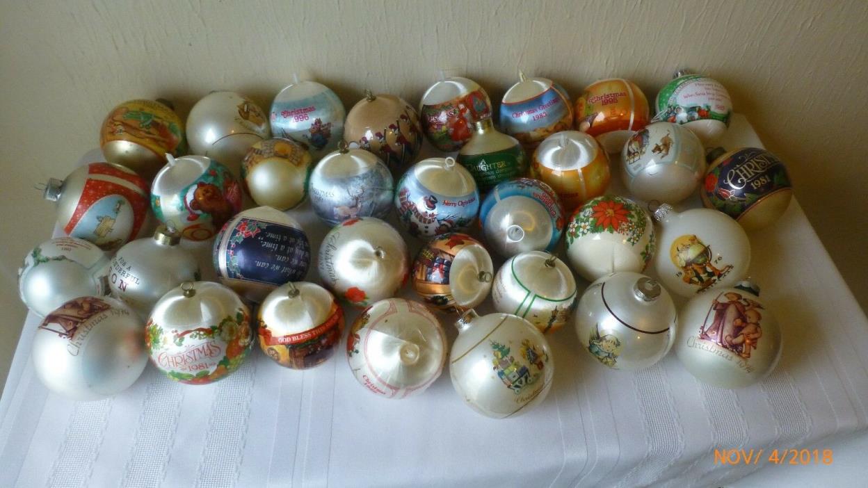 VTG Christmas Ornaments 33 Assorted Years 1970-1990s Crafts Wreaths Tree Decor