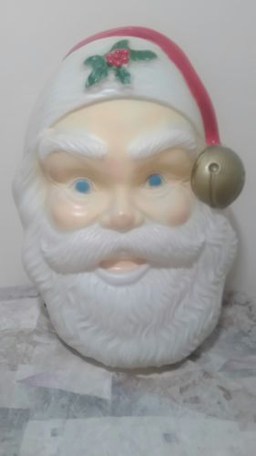 Vintage Santa Claus Head/Face Christmas Decor Blow Mold~Outdoor light cover 19