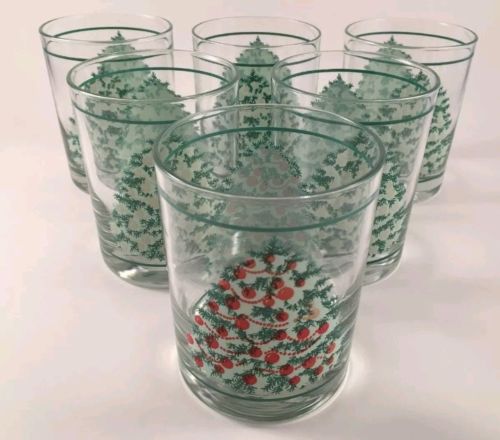 Avon Magic Drinking Glasses Christmas 12 Oz Tumbler Set Of 6 Tree Color Change