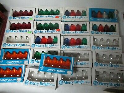 84 GE Merry Brite C-9 Christmas Lights - Asst Colors in Original Packages