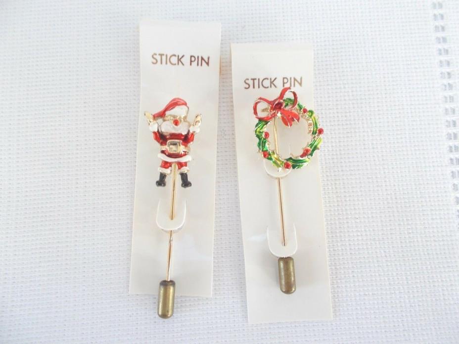 Set of 2, Christmas Stick Pins - 
