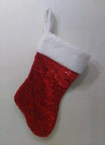 Vintage 1990's Red Sequin Christmas Stocking