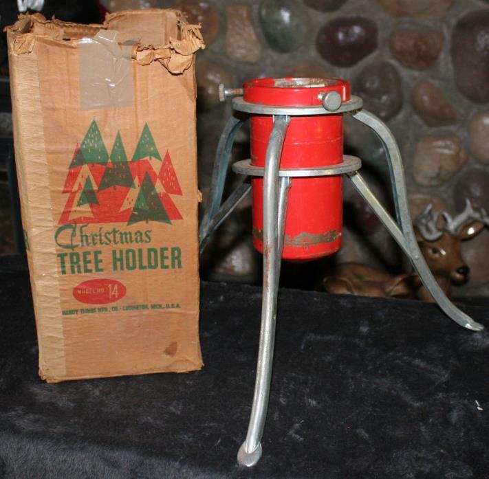 Vintage Christmas Tree Holder Model 14 Handy Things mfg With Box!