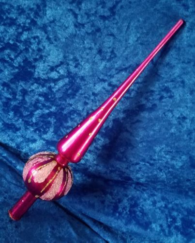 HOT PINK  FINIAL PLASTIC TREE TOPPER  11.5