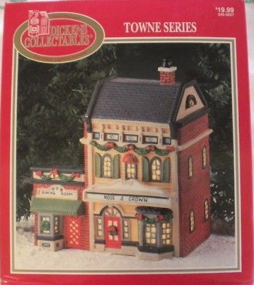 Dickens Collectables - Towne Series - Pub Dining Room & Rose & Crown -Pre-Owned