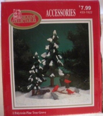 Dickens Collectables - Accessories - Polyresin Pine Tree Grove  - Pre-Owned