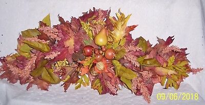 FALL LEAVES SWAG DOOR HANGING WALL OR TABLE DECORATION-HARVEST THANKSGIVING