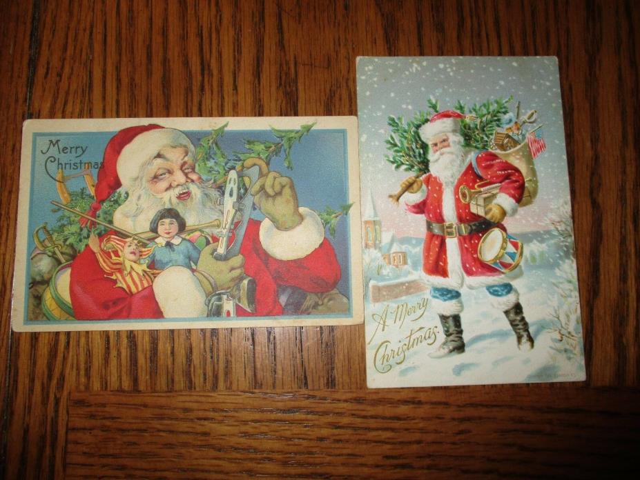 2 Early Postcards Merry Christmas