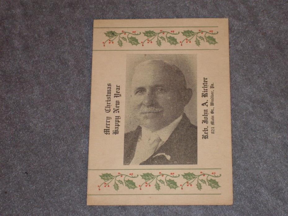 Vintage Rare Collectible Photo Christmas Card. 1920's from Rev. John A. Richter