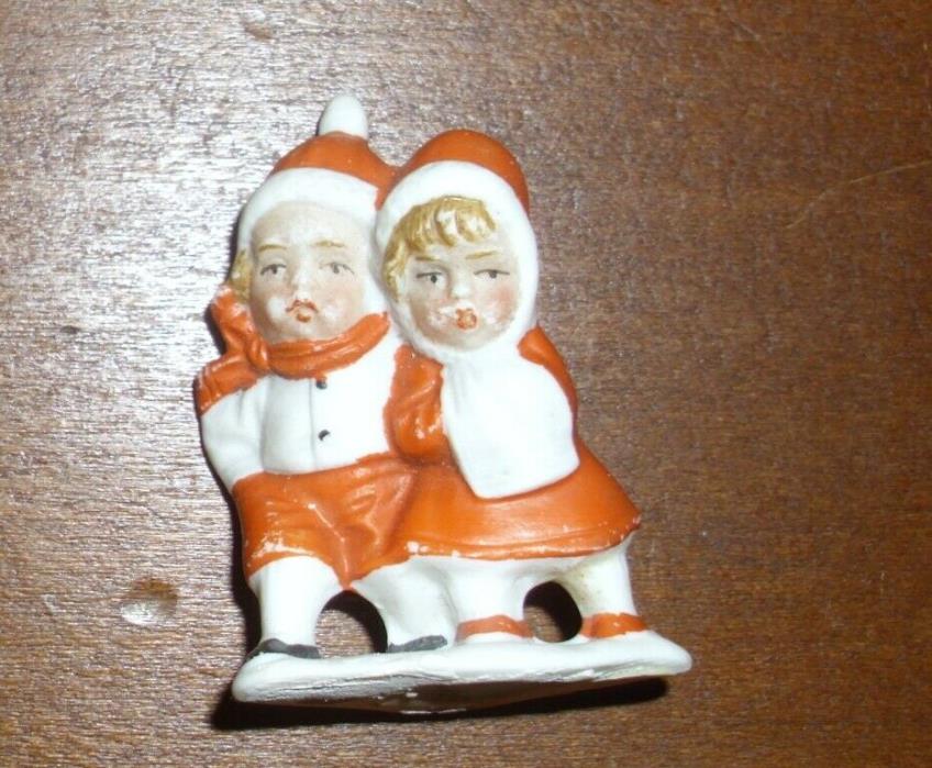 Antique German Boy  & Girl   Snow baby Snowbaby