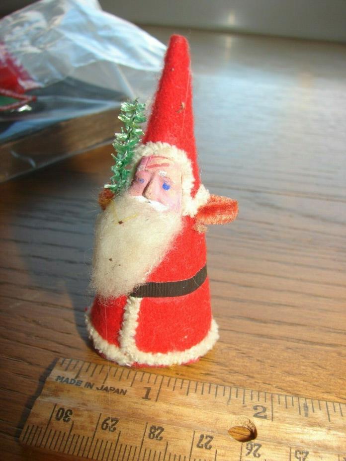 Vintage Santa Claus figure with plaster face- cone shape