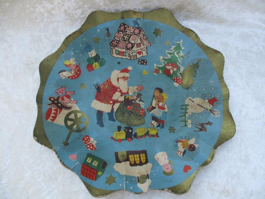Vintage Christmas Cardboard Bowl/Dish - Made in W. Germany