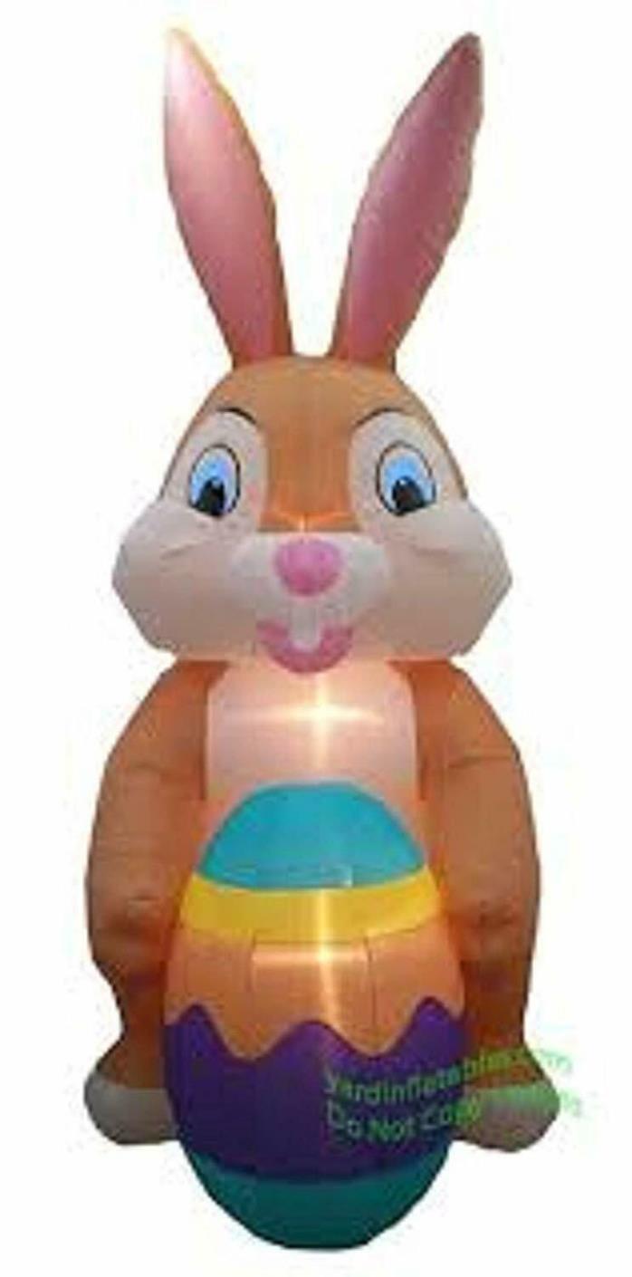 12' Easter Bunny Lighted AIR Blown Inflatable w/ colorful Egg Yard DecorationNIB