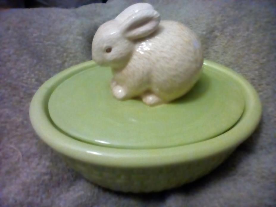 Hallmark Ceramic Bunny Basket Trinket/Jewelry Box Great for Easter!!