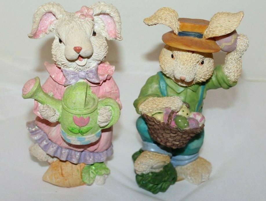 Holiday/ Easter/ Bunny Couple Figurines/Spring/Resin