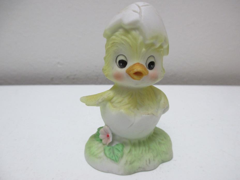 Easter Decor - Vintage Lefton Figurine Baby Chick in Egg Shell 3