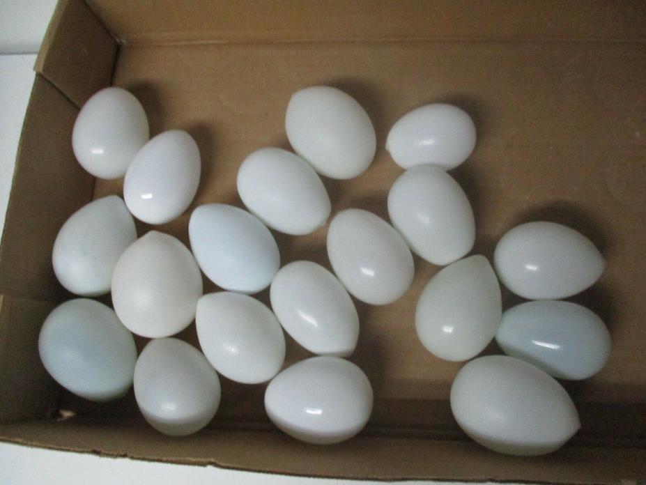 19 Old Victorian Blown Milk Glass Eggs