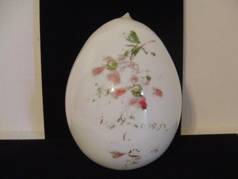 VINTAGE VICTORIAN HAND BLOWN HAND PAINTED GLASS EASTER EGG 6-½