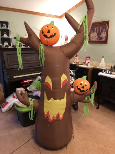 Gemmy Airblown Inflatable 7’ Halloween Tree With Pumpkins Great Shape!!