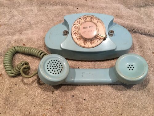 phone Telephone Rotary Automatic Electric Rare Teal Blue 1960s Princess Western