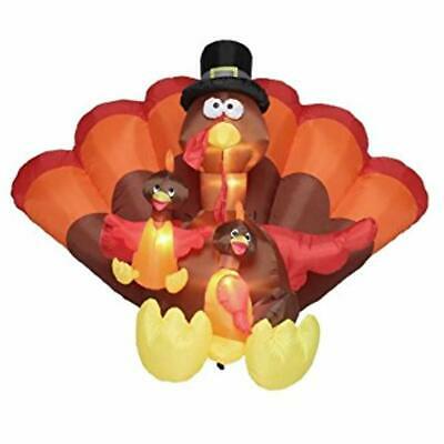 8.5&39 Inflatable Yard Decorations Turkey Family Scene Outdoor Thanksgiving &