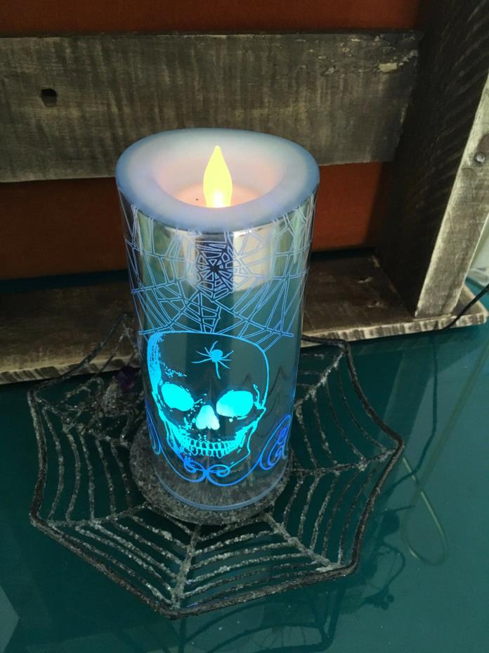 Cobweb Candle Holder & Skull Battery Candle