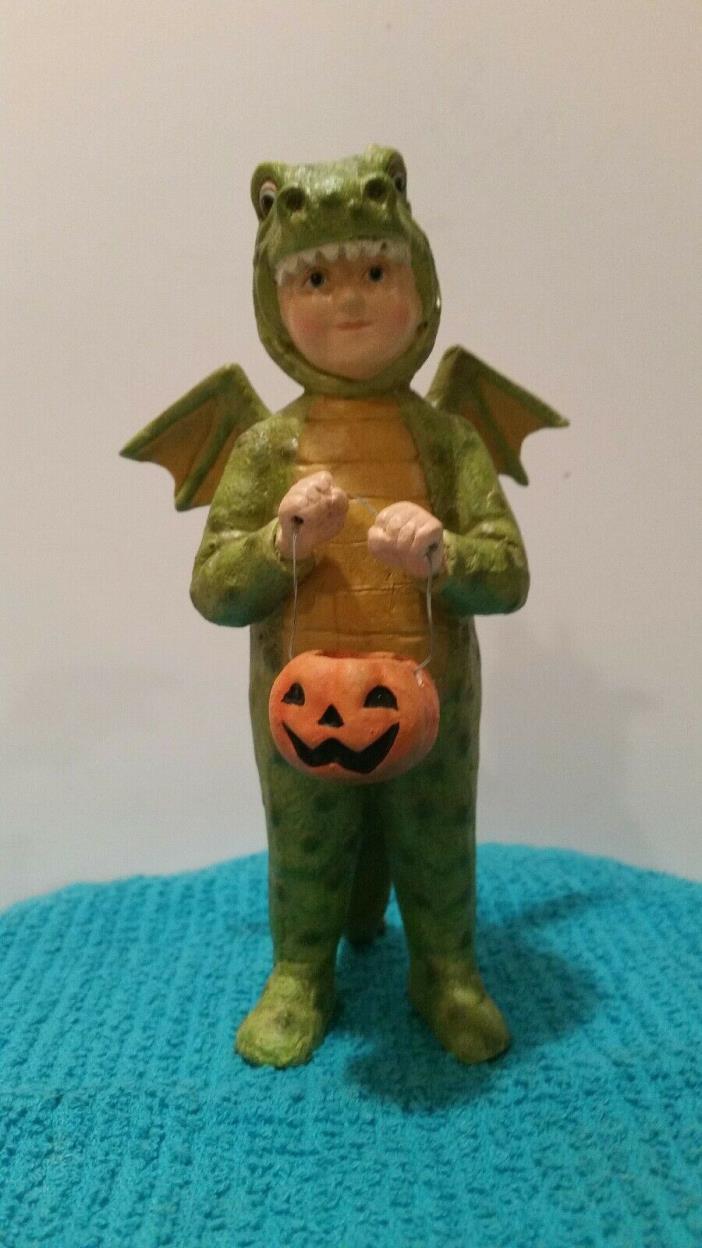 Bethany Lowe  Designs ~Child In A  Dragonsauras Costume, Trick r Treat Pumpkin
