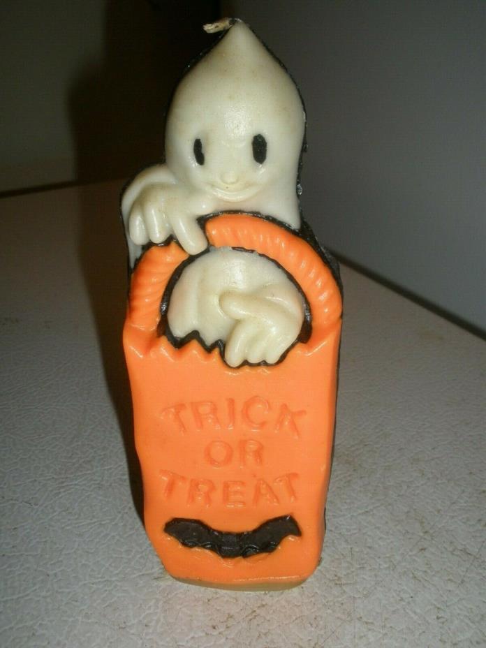 Vintage Halloween Candle Trick Or Treat Ghost Wax 6