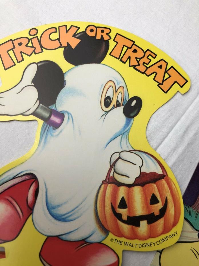 Vtg Lot 3  Disney Mickey Trick or Treat Honeycomb tissue Pumpkin – Halloween
