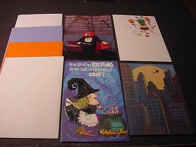 4 Different New Halloween Card Lot w/Envelopes-Hallmark, Norcross For Adults-#10