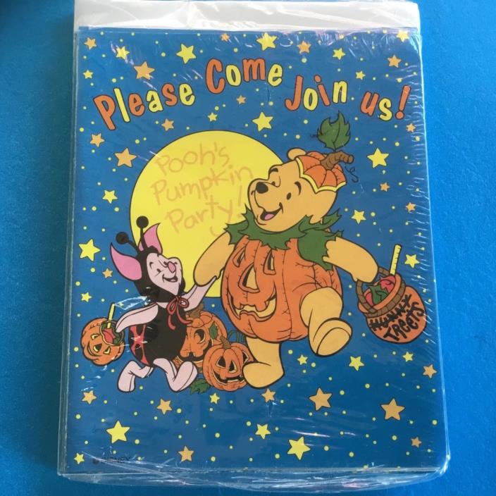Vintage Halloween party invitations, Pooh’s Pumpkin Party, ( 8 )