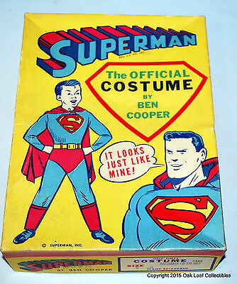 Superman Kids Costume Ben Cooper 1960's #288 Med 8-10 in nice box!
