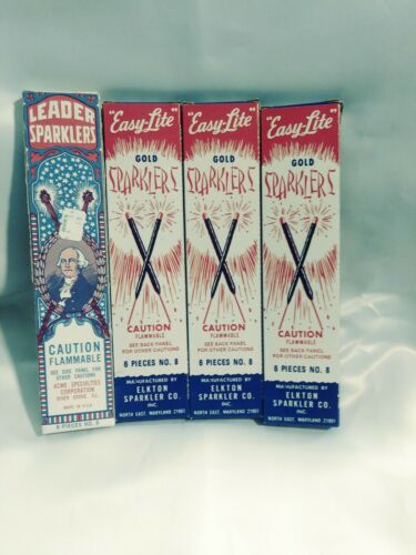 Easy Lite Vintage Gold Sparklers Lot of 3 New in Box!