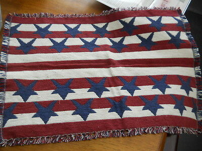 Stars and Stripes Woven Placemat + Stars and Stripes Serving Dish Cover